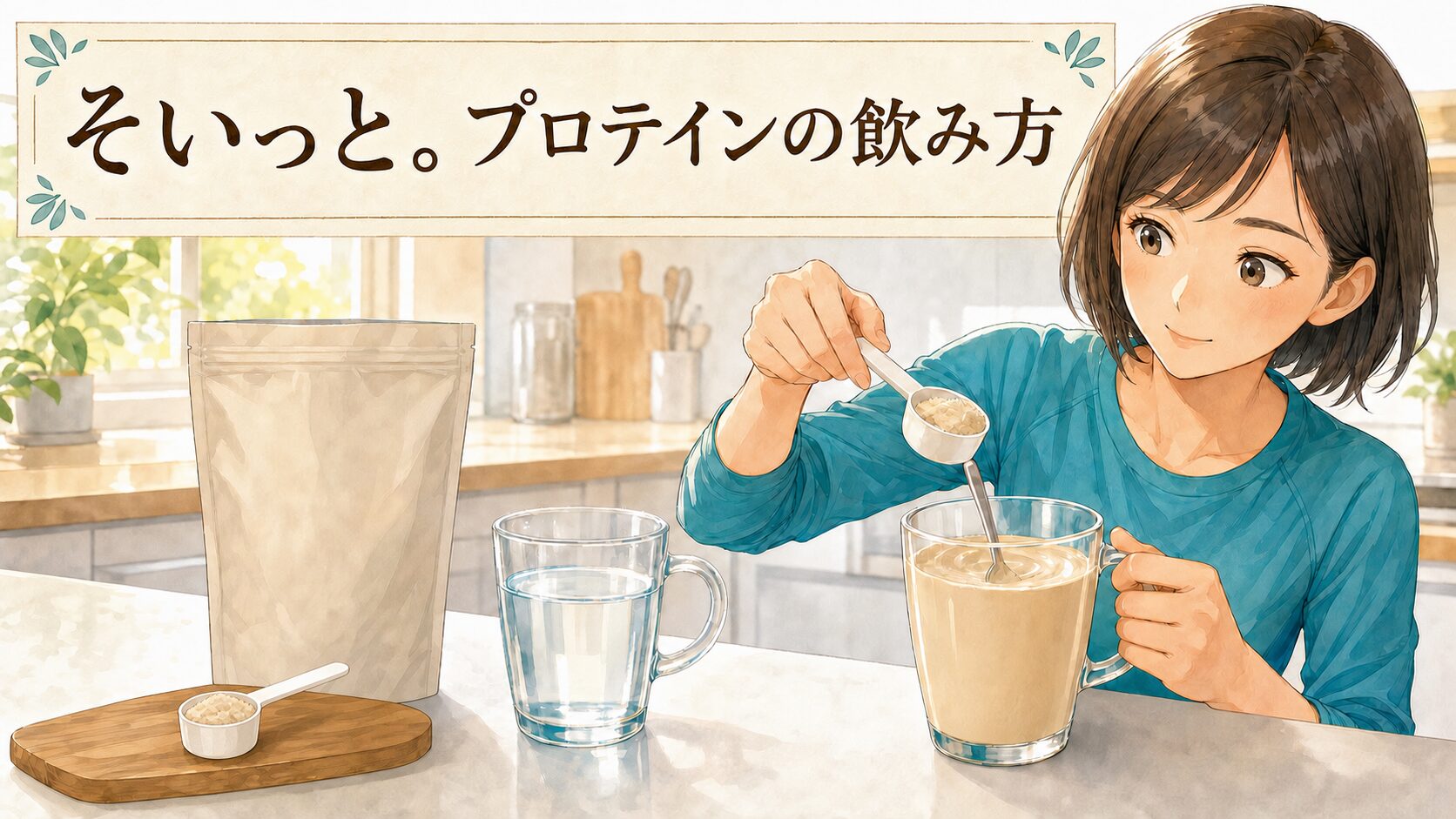そいっと。プロテインの飲み方