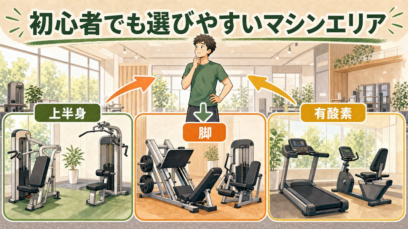 ECOFIT24今池店のマシンは初心者でも部位を選びやすい