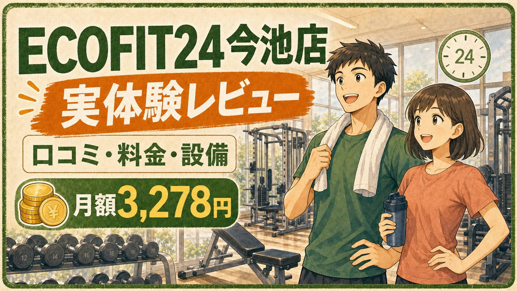 ECOFIT24今池店の実体験レビュー｜口コミ・料金・設備