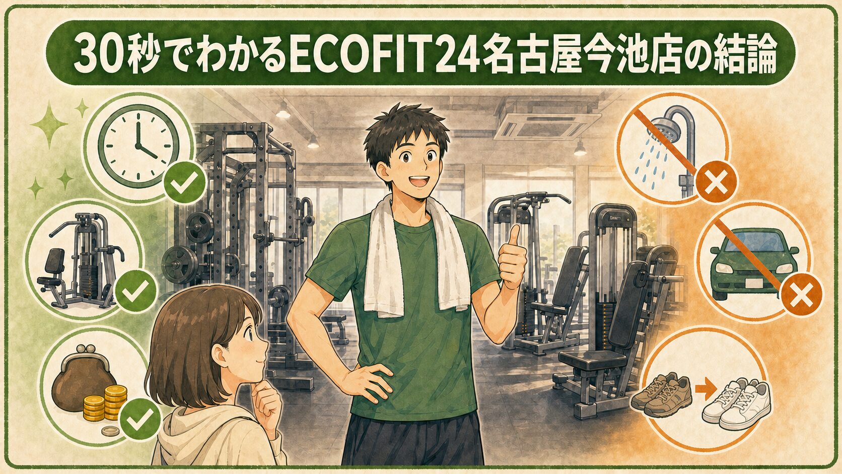 30秒でわかるECOFIT24名古屋今池店の結論