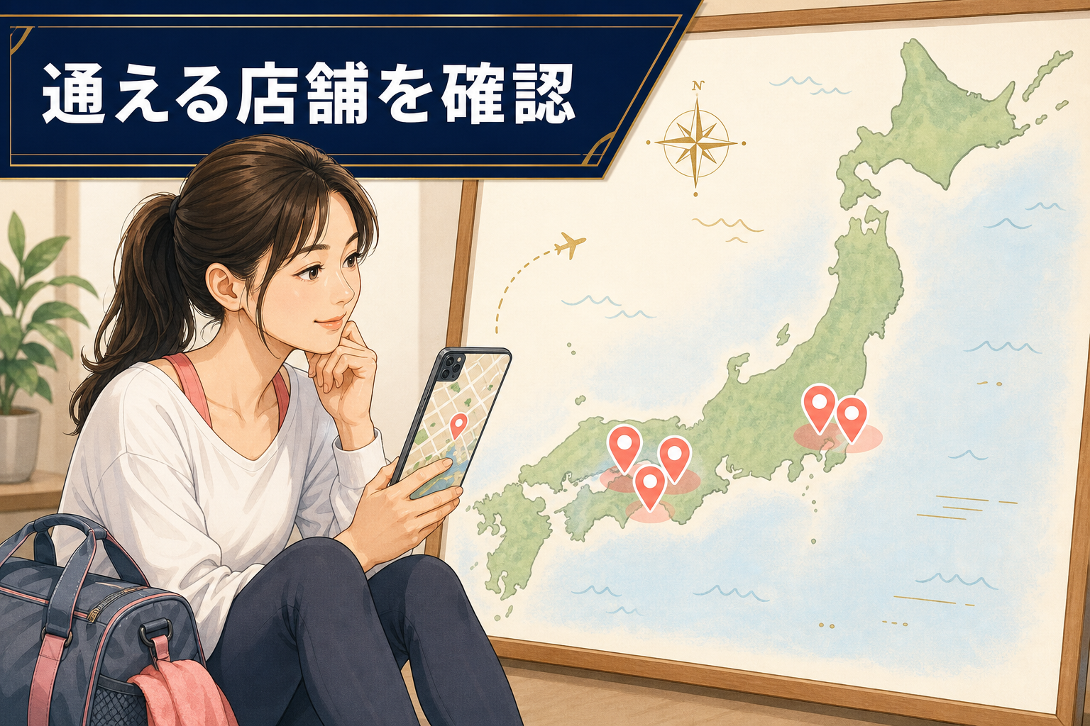 ミットネスの通える店舗を確認するイメージ