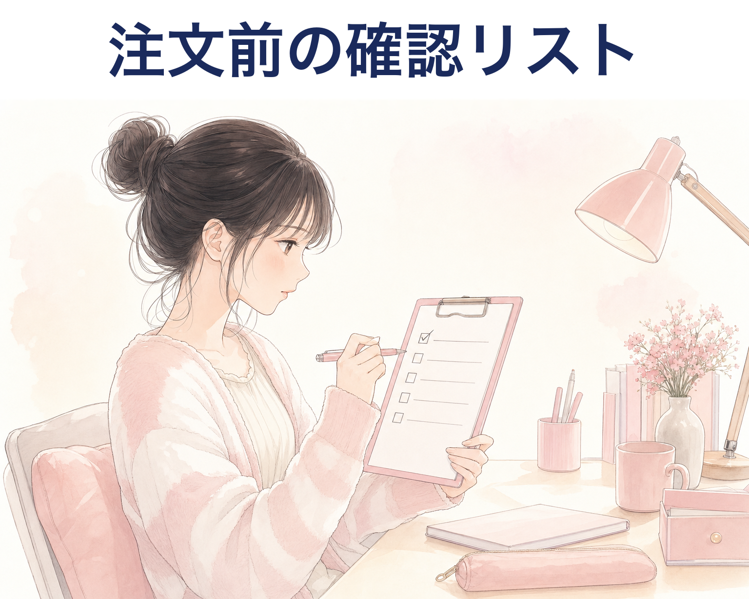 サクラハグを注文する前の確認リストのイメージ