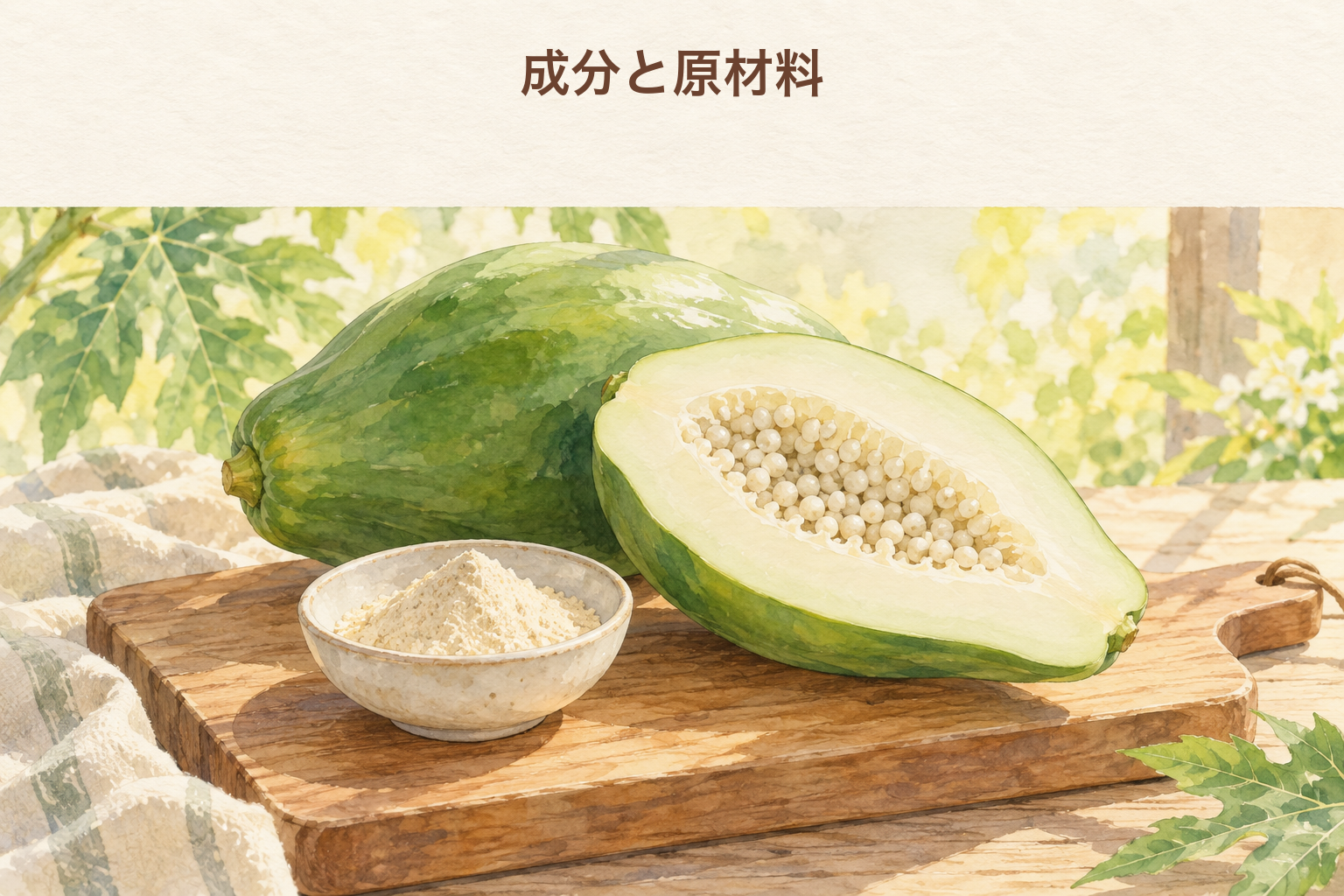 青パパイヤ酵素（バイオノーマライザー）の成分と原材料
