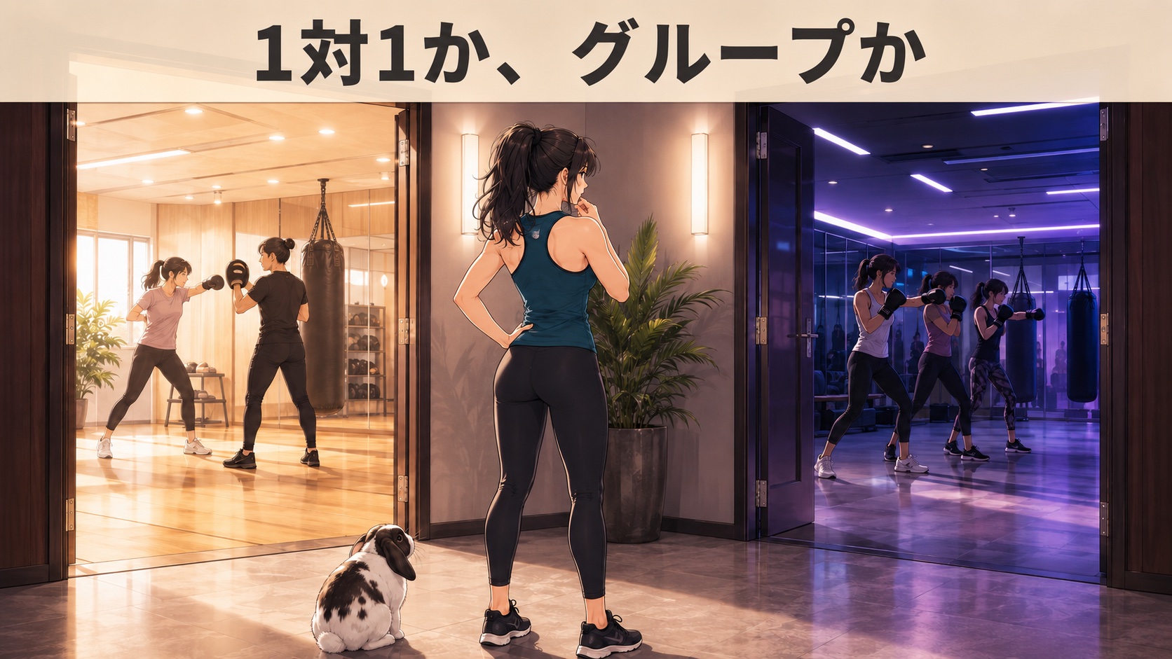まとめ|ボクシングフィットネスは「1対1か集団か」で選ぶのイメージ