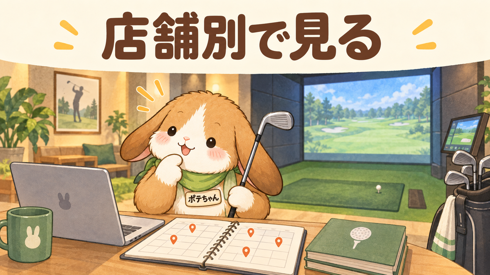 FiT24インドアゴルフの口コミを店舗別に確認するポテちゃん