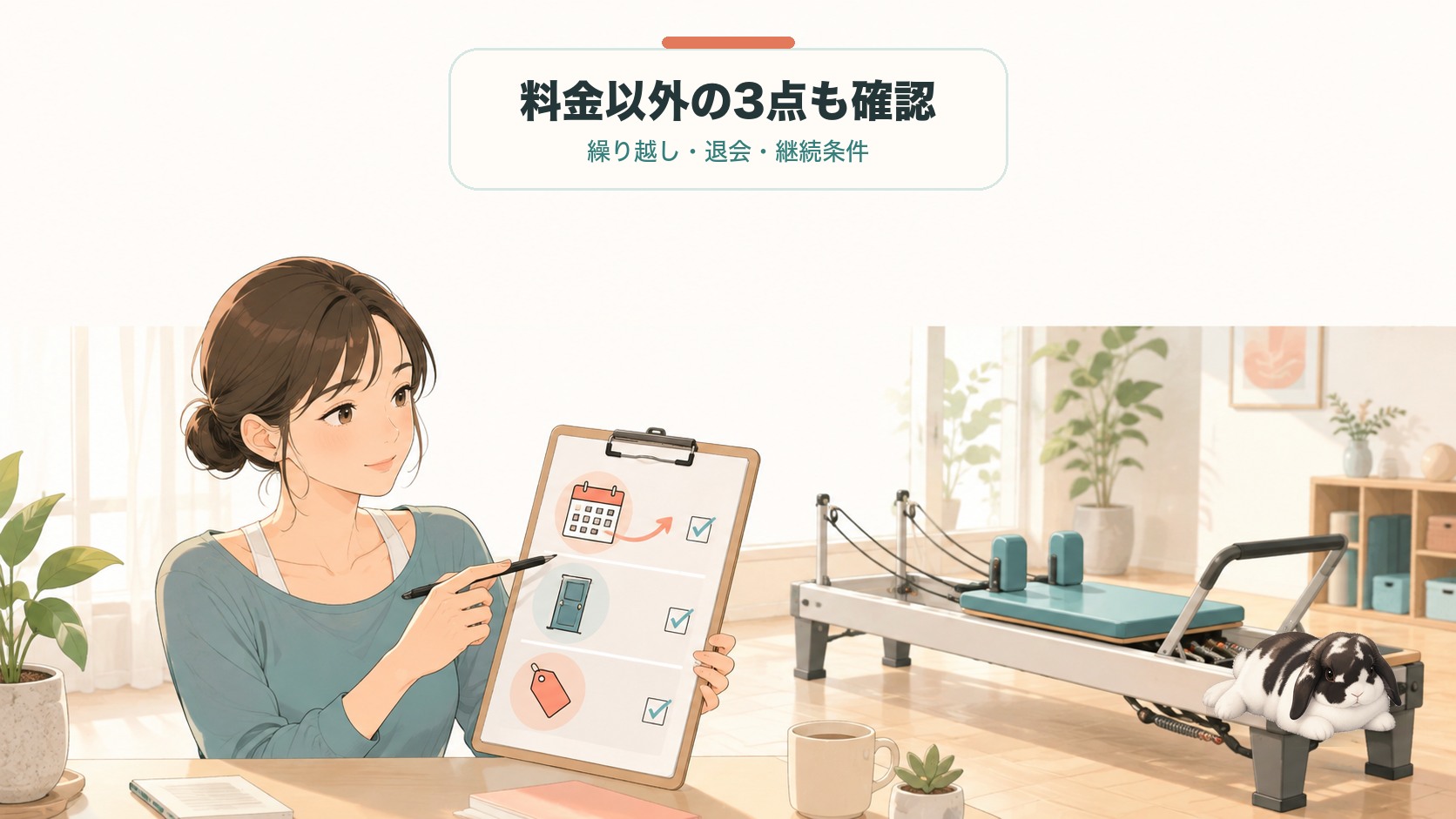 マシンピラティスで料金以外に確認すべき3点
