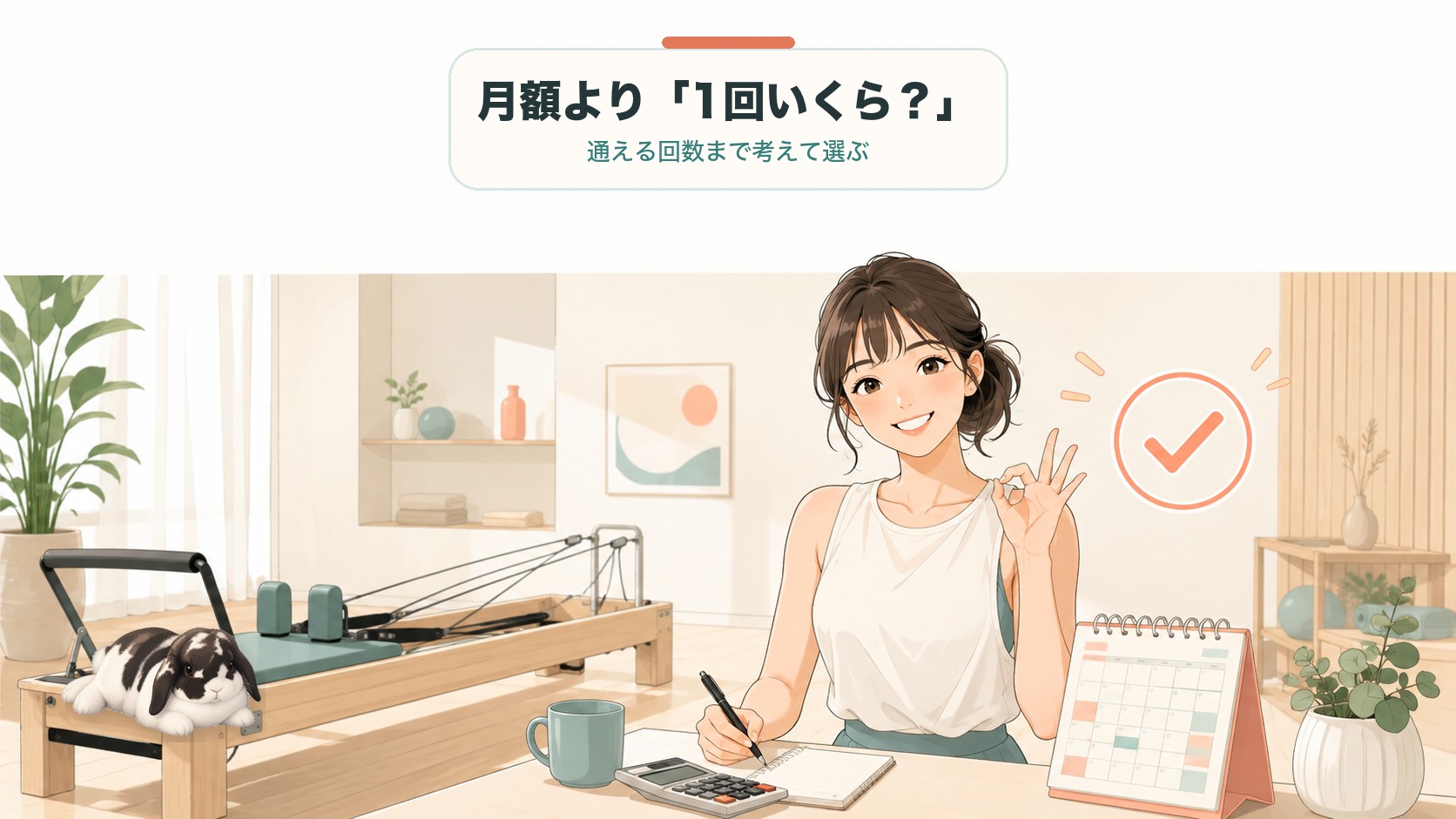 マシンピラティスは月額より1回あたりで比較