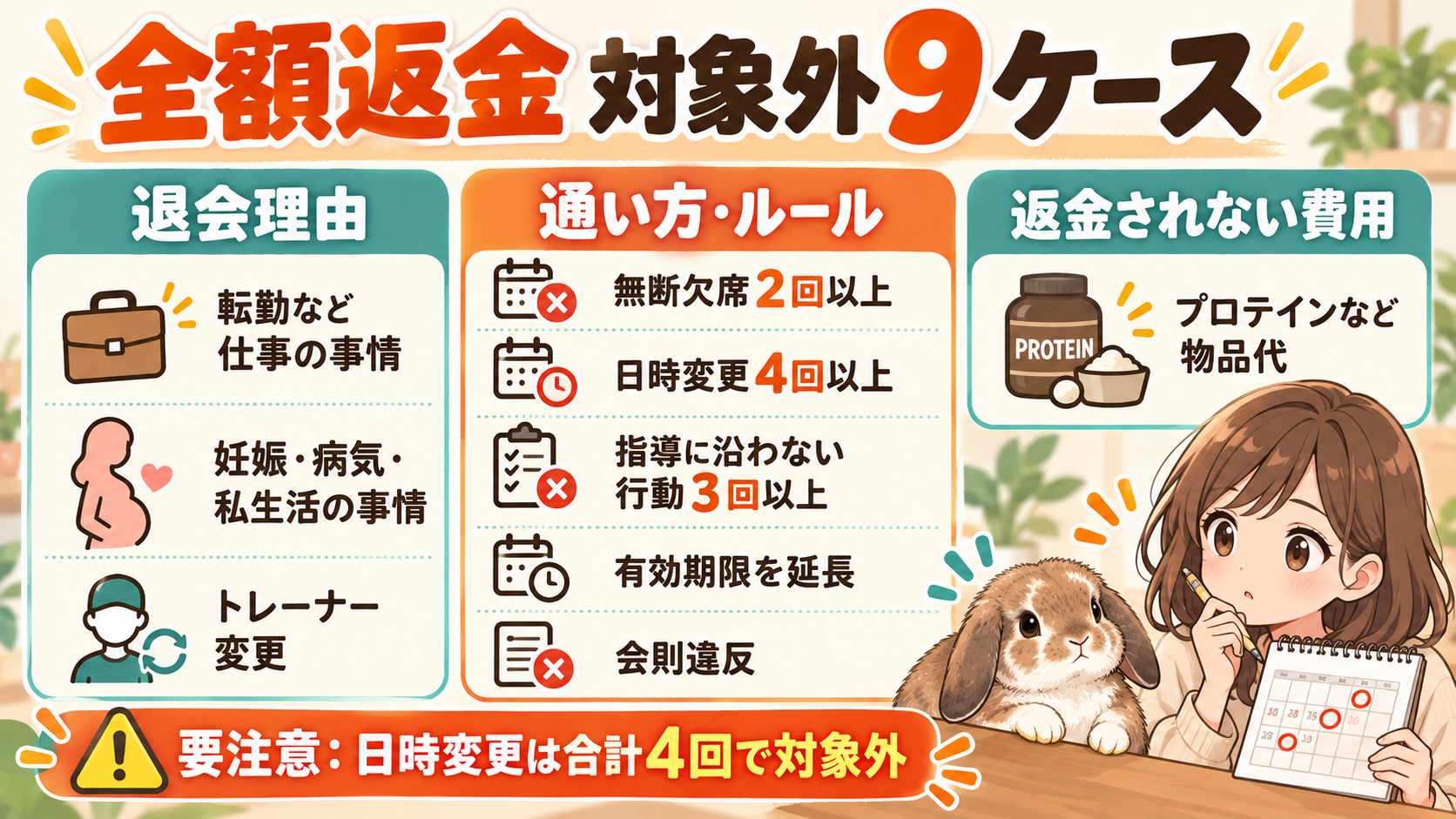 リタスタイルの全額返金が対象外になる9つのケース