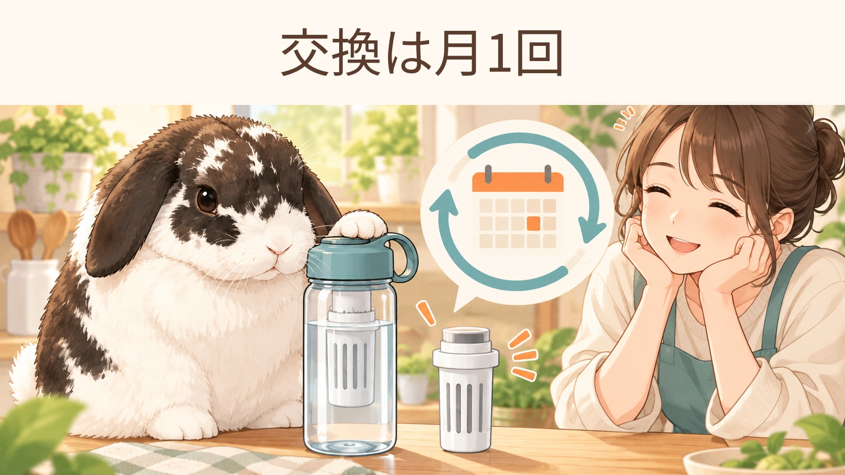 シリカピュア|交換は月1回のポテちゃん図解