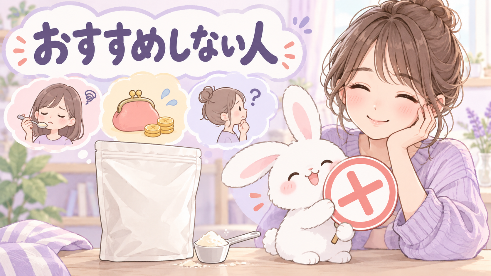 ULTORAをおすすめしない人の条件を表すアニメイラスト