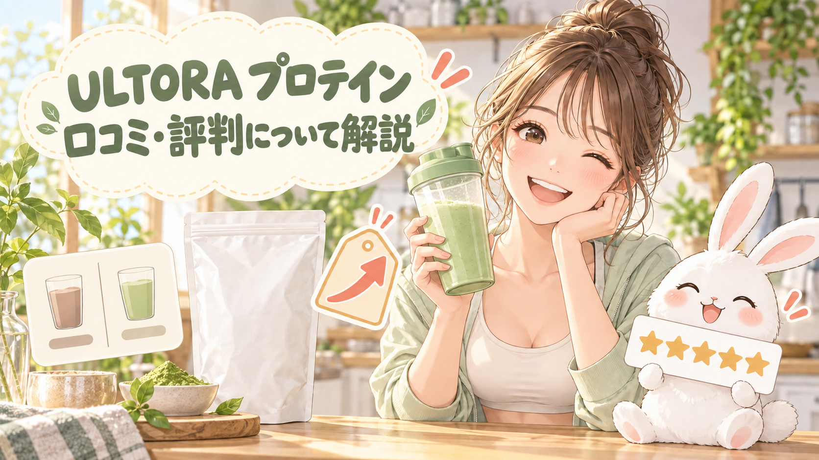 ULTORAプロテインの口コミ・評判について解説するアイキャッチ