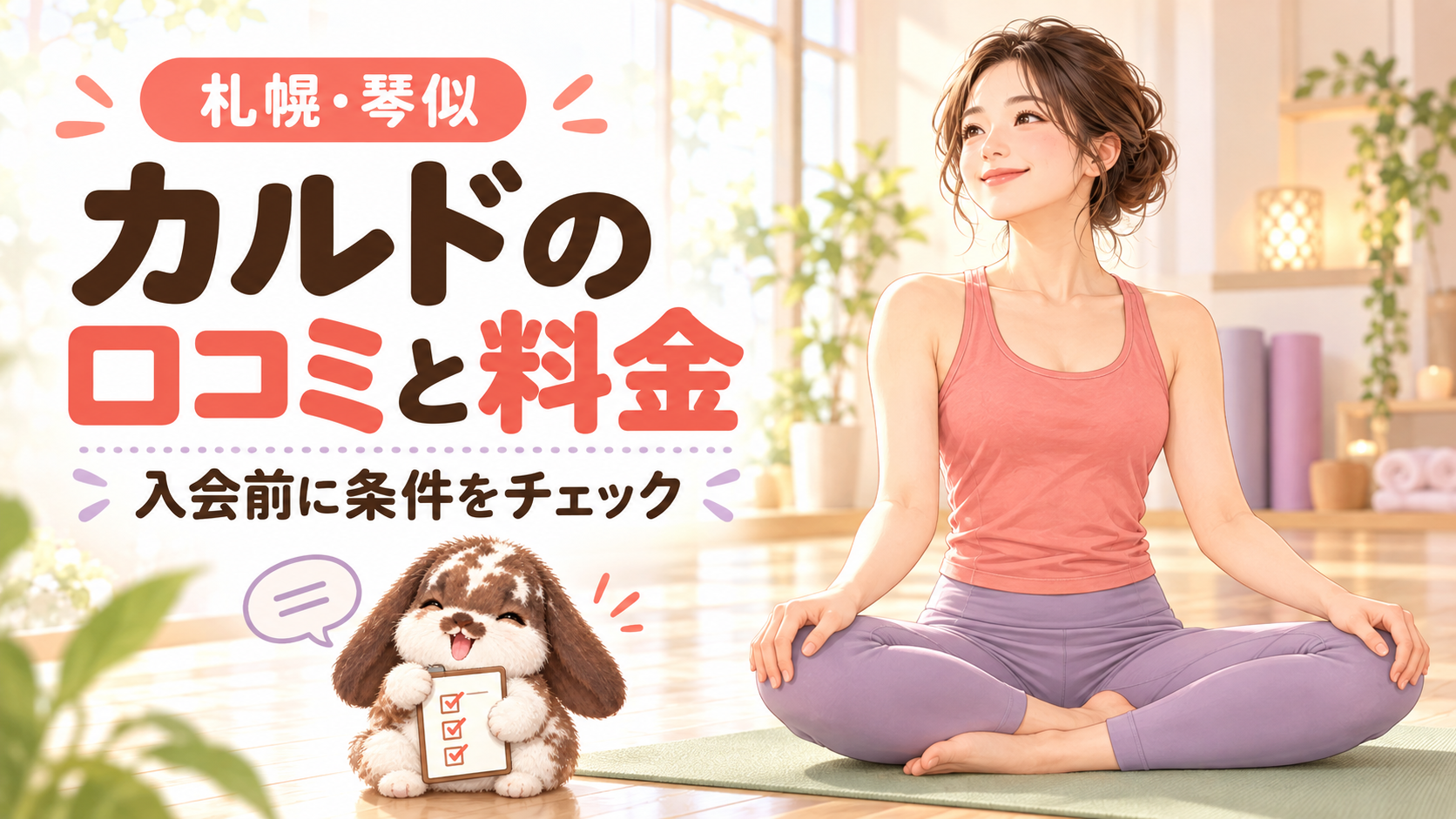カルドの口コミと料金を紹介するホットヨガのイラスト