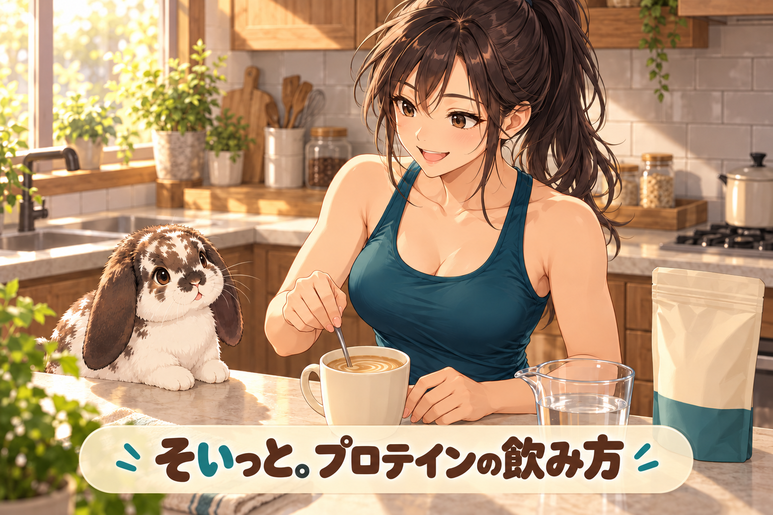 そいっと。プロテインの飲み方